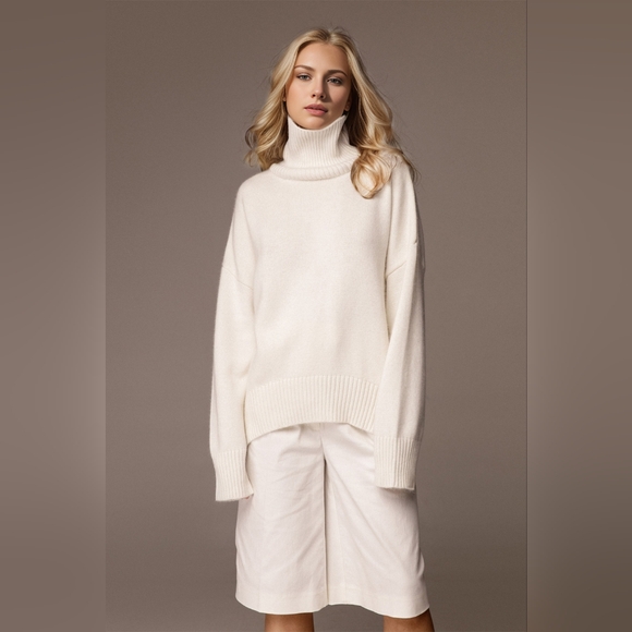 Basic Bae Turtleneck Dropped Shoulder Long Sleeve Sweater - Picture 2 of 6